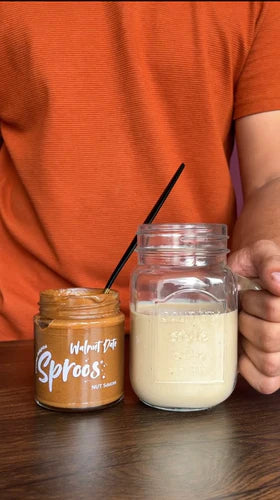Walnut Date Smoothie with Sproos’ Walnut Date Sauce