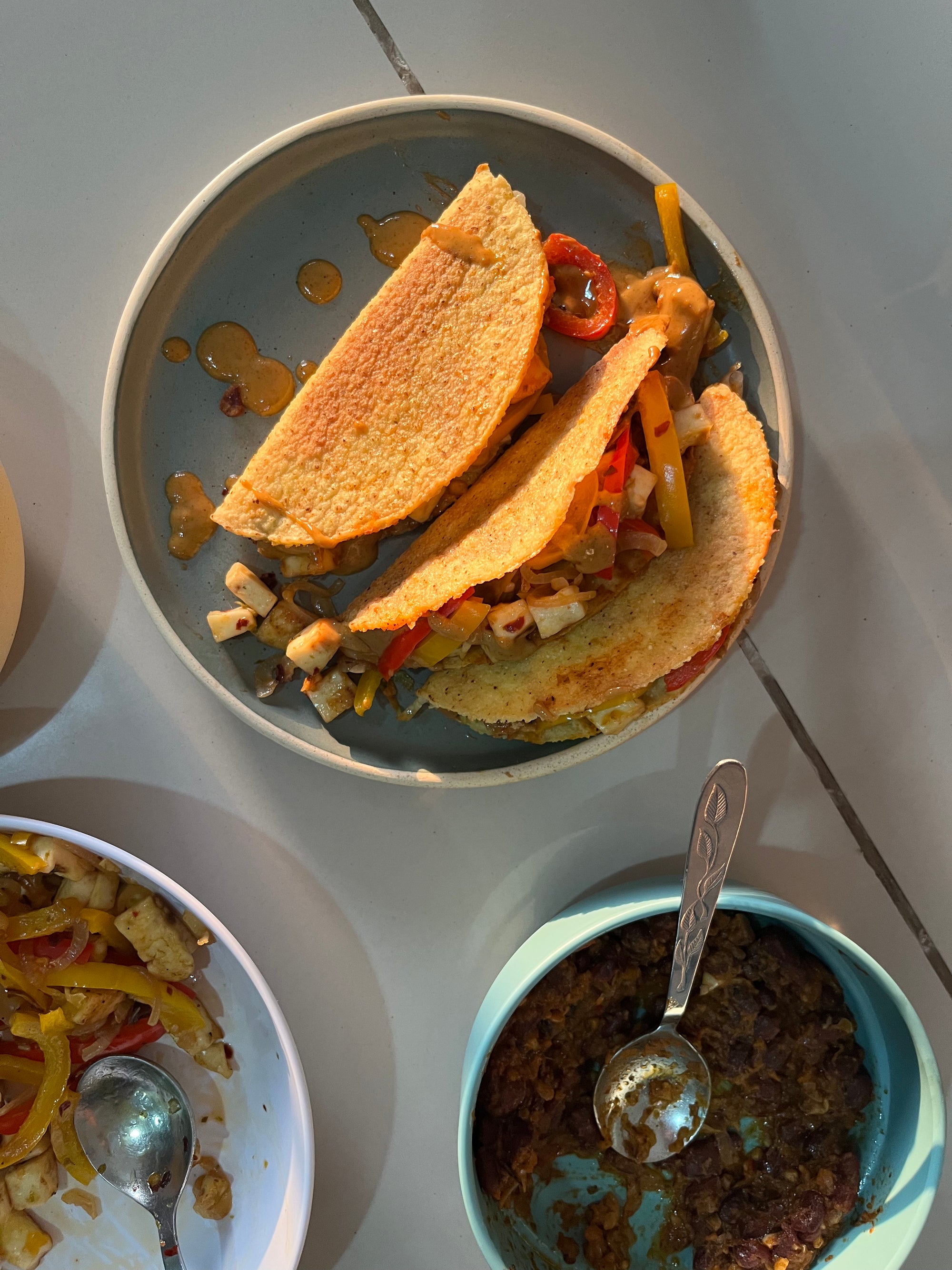 Paneer & Bean Tacos with Sproos’ Cashew Peri-Peri Sauce